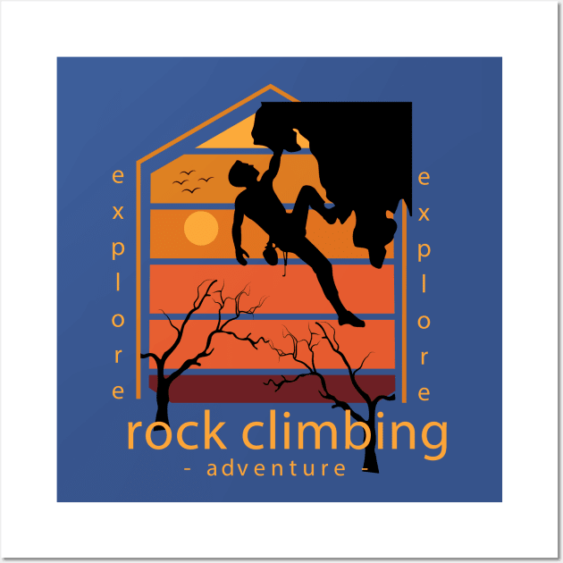 Rock Climbing Adventure Wall Art by Mako Design 